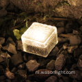 Wason Outdoor Garden Zonne -glas Baksteen Licht Waterdichte LED Square Solar Ice vloer Tegel Begraven Licht Ice Cube Rotsen Tuinglamp